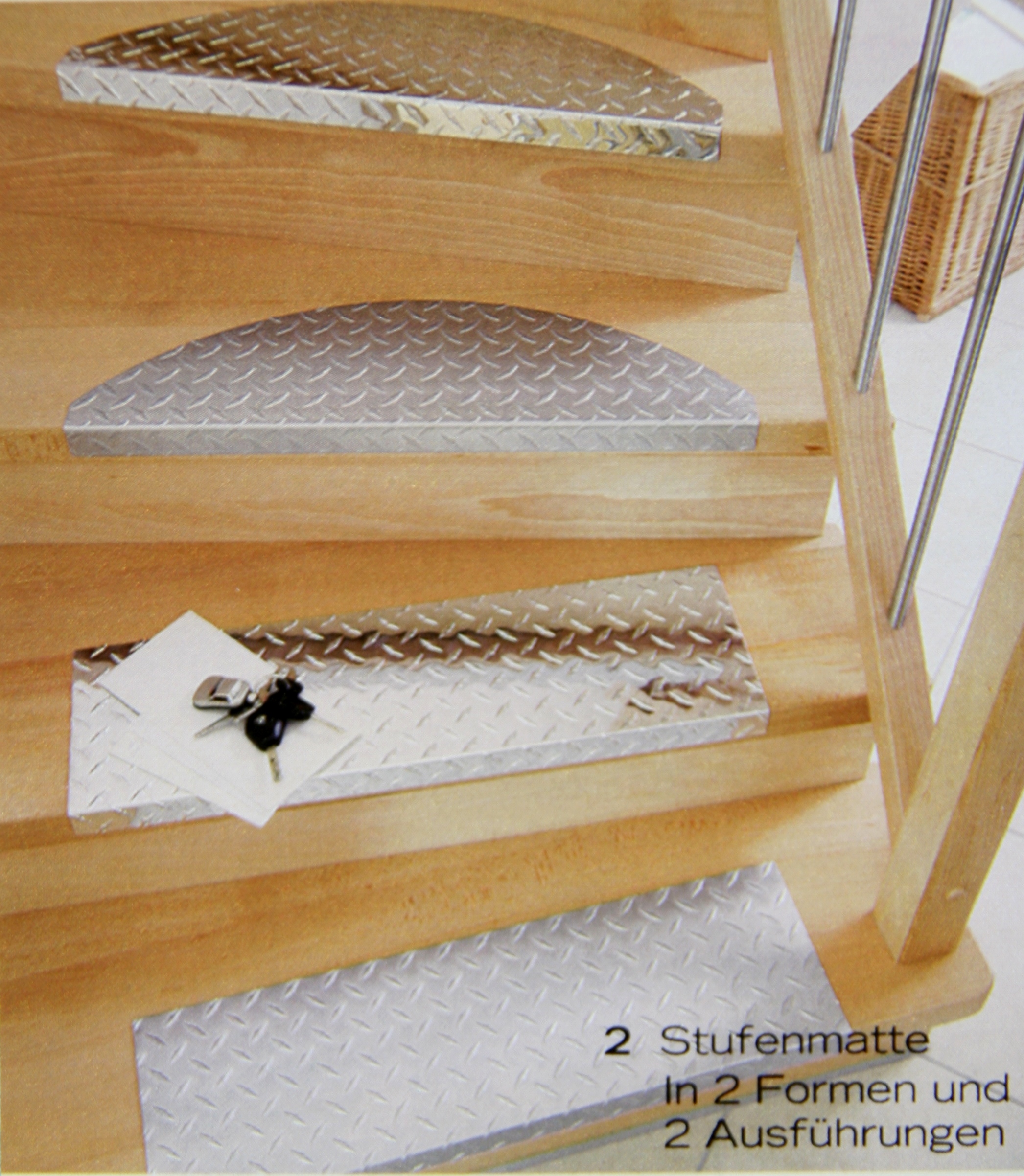 Stufenmatten aus Aluminium matt eckig 60x18cm SET= 15 Stück SZAGATO Treppenmatte Treppenmatte Stufenmatte Stufenmatten Aluminium ALU Metall