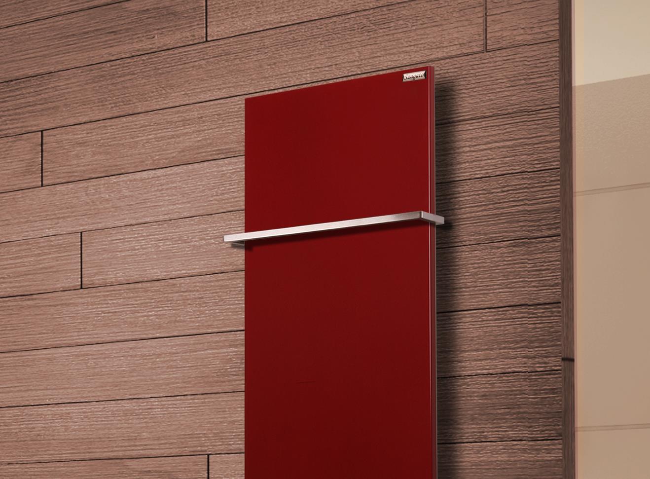 BADHEIZKÖRPER Design Mirror Steel 2 120x47cm 799 Watt rot (+1 Halter 15mm) SZAGATO Designheizkörper Handtuchheizkörper Mittelanschluss Handtuchwärmer