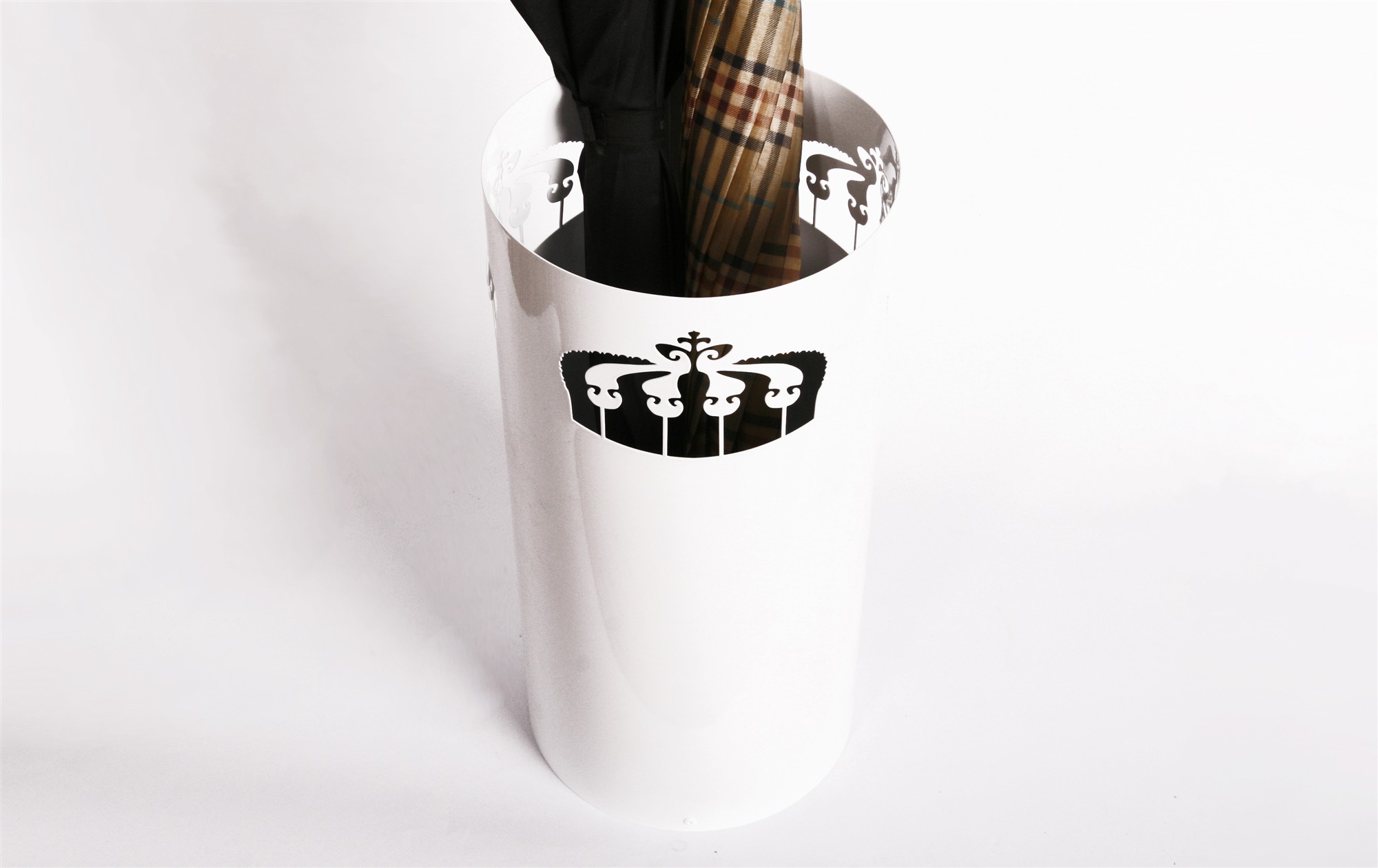 Schirmständer Crown 49xØ23cm weiß SZAGATO Made in Germany moderner Regenschirmständer groß Schirmhalter Regenschirmhalter Design