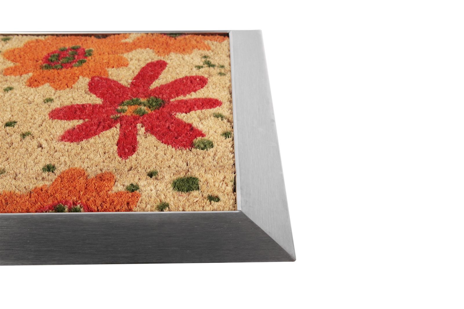SZAGATO Fußmatte Edelstahl-Rahmen 70x50cm Blüten rot kaufen
