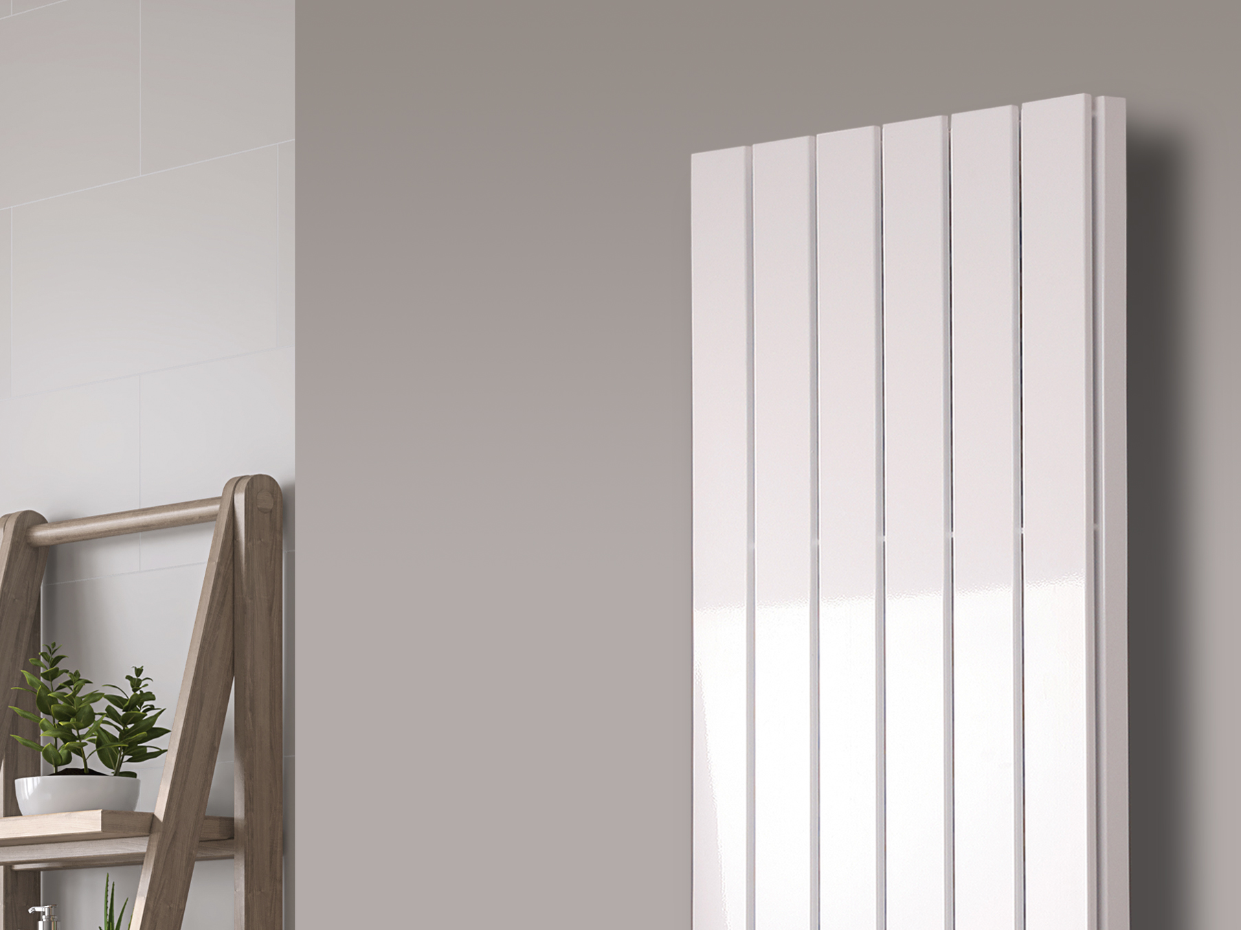 BADHEIZKÖRPER Design Peking 5 120x47cm 1458 Watt weiß (+2 Knopfhalter) SZAGATO Designheizkörper Handtuchheizkörper mit Mittelanschluss Handtuchwärmer