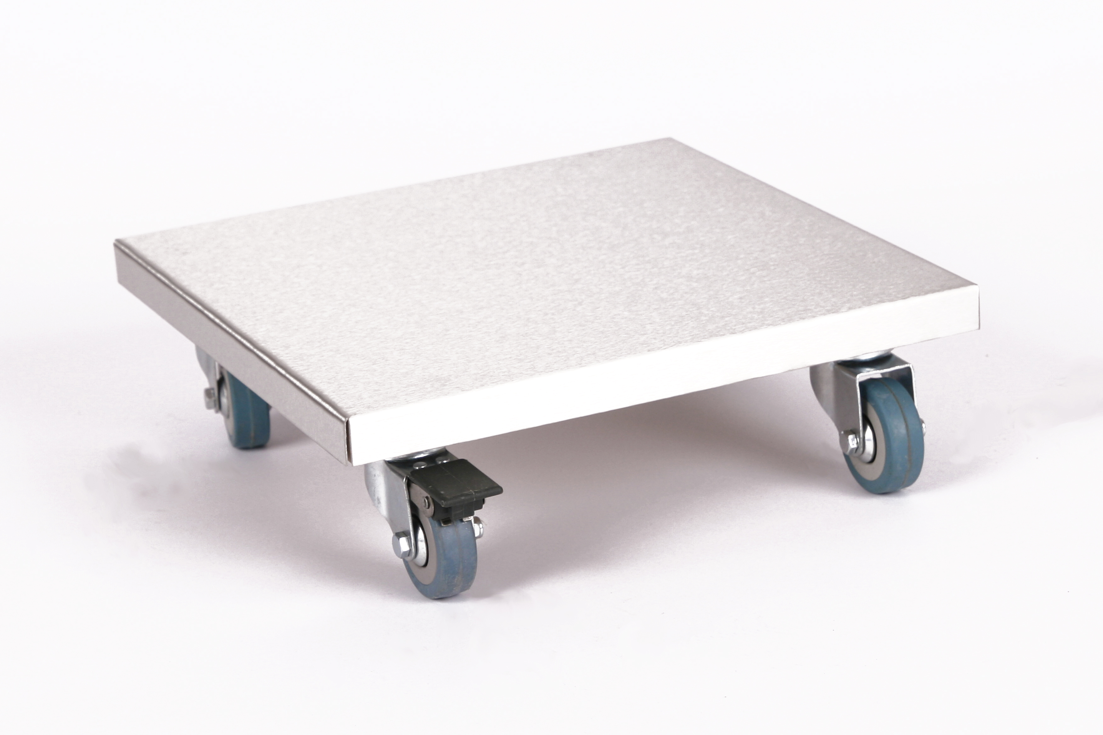 Rollbrett Pflanzenroller 30x30cm Edelstahl 150kg PU-Rolle + Bremse SZAGATO Made in Germany Blumenuntersetzer Möbelroller Outdoor Blumenroller