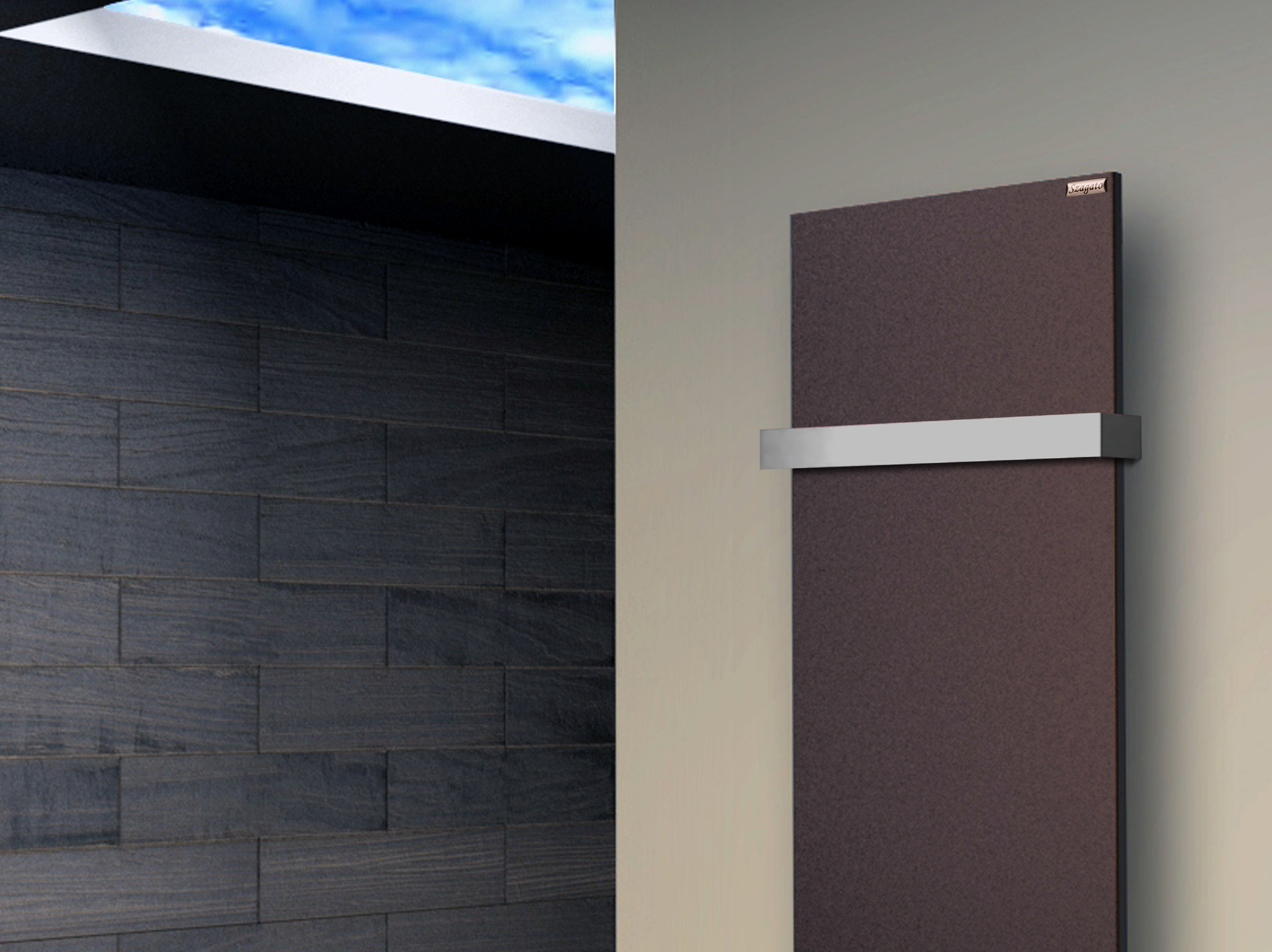 BADHEIZKÖRPER Design Mirror Steel 2 120x47cm 799 Watt braun (+1 Halter 50mm) SZAGATO Designheizkörper Handtuchheizkörper mit Mittelanschluss