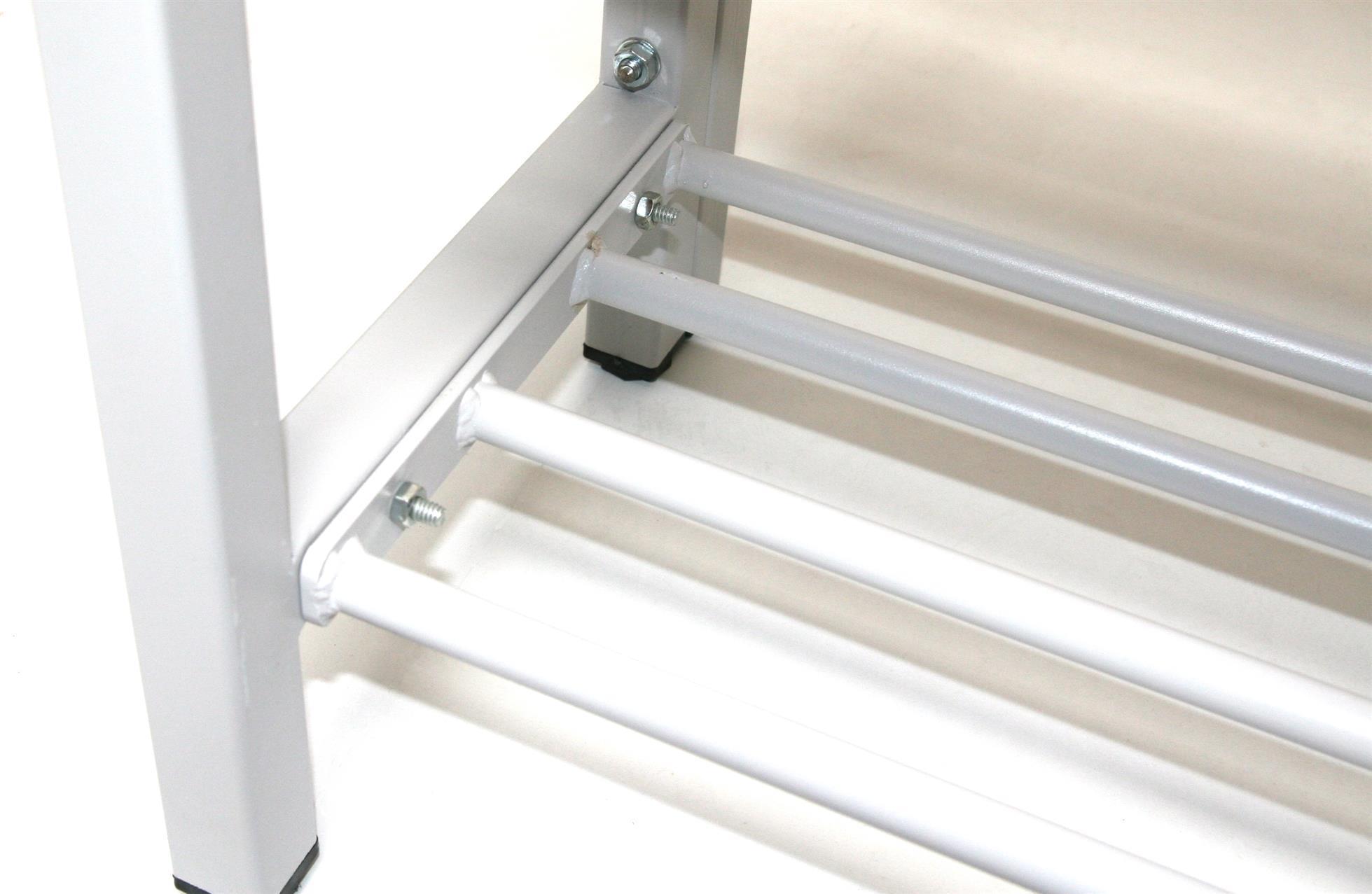 Garderobenbank mit Haken 2-seitig 2 Sitzbänke mit Schuhrost HxBxT 170x100x60cm Marke SZAGATO | Umkleidebank Umkleide Sitzbank Garderobe mit Sitzbank