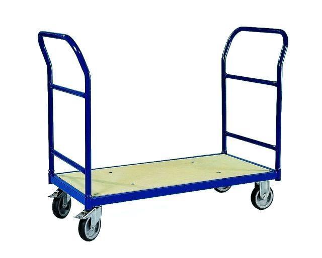 250 kg PROFI Schiebebügelwagen 100x50cm blau 2 Schiebebügel blau SZAGATO Plattformwagen Tischwagen Schiebebügelwagen Rollwagen Rollregal Professional