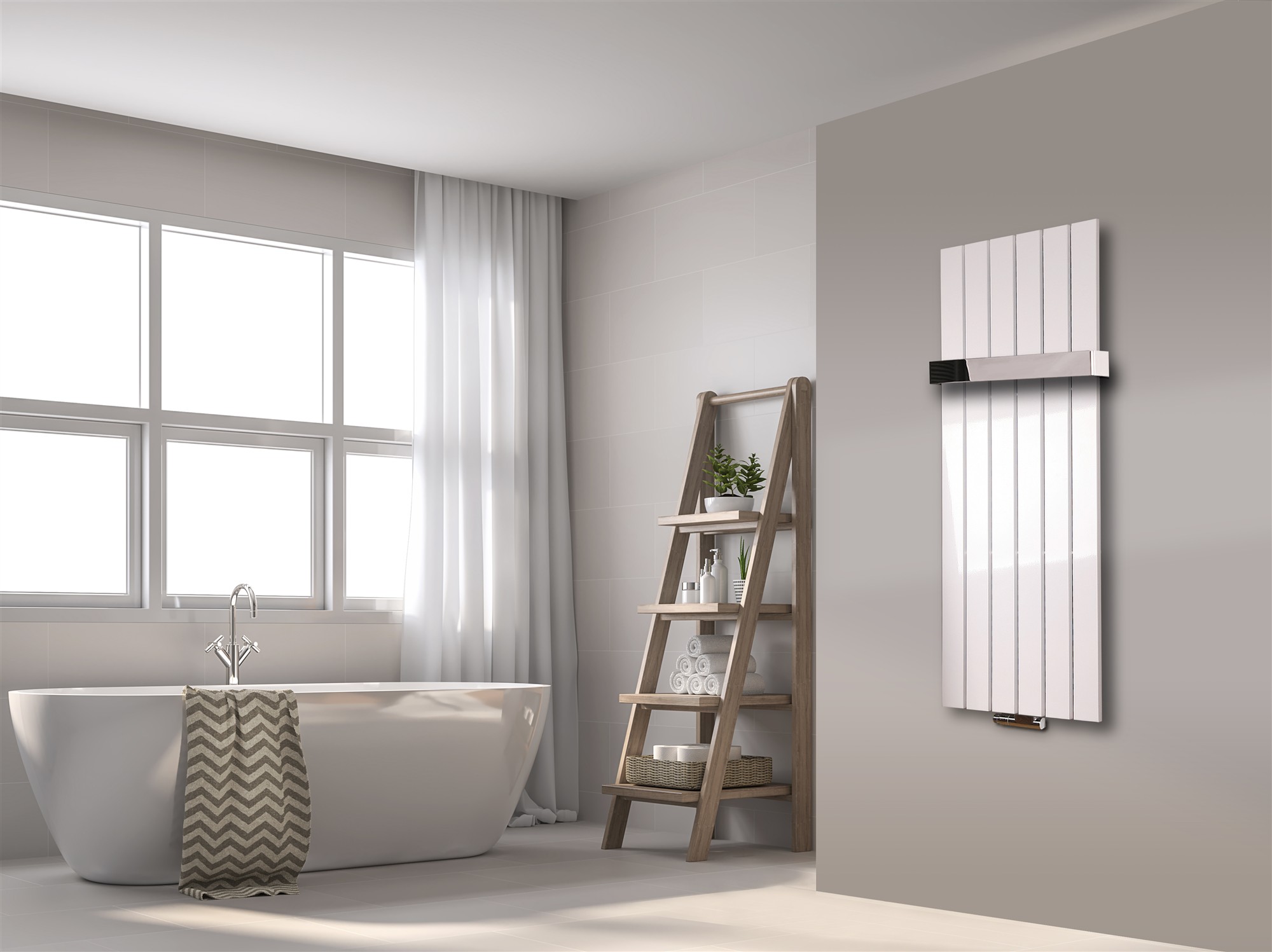 BADHEIZKÖRPER Design Peking 2 120x47cm 799 Watt weiß (+1 Halter 50mm glanz) SZAGATO Designheizkörper Handtuchheizkörper Mittelanschluss Handtuchwärmer