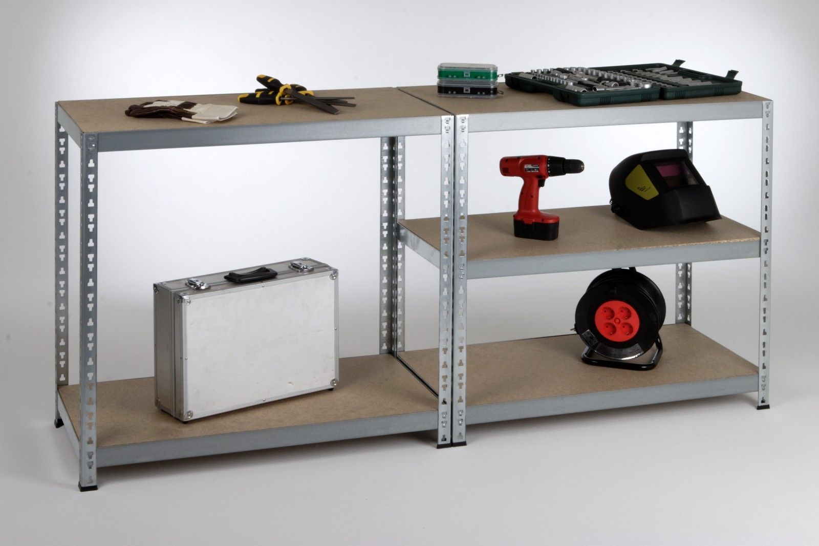 Steckregal 175 kg Profi II 180x92x60 verzinkt SZAGATO Metallregal Fachbodenregal Lagerregal Metall Fachboden Regal Schwerlastregal Regalsystem