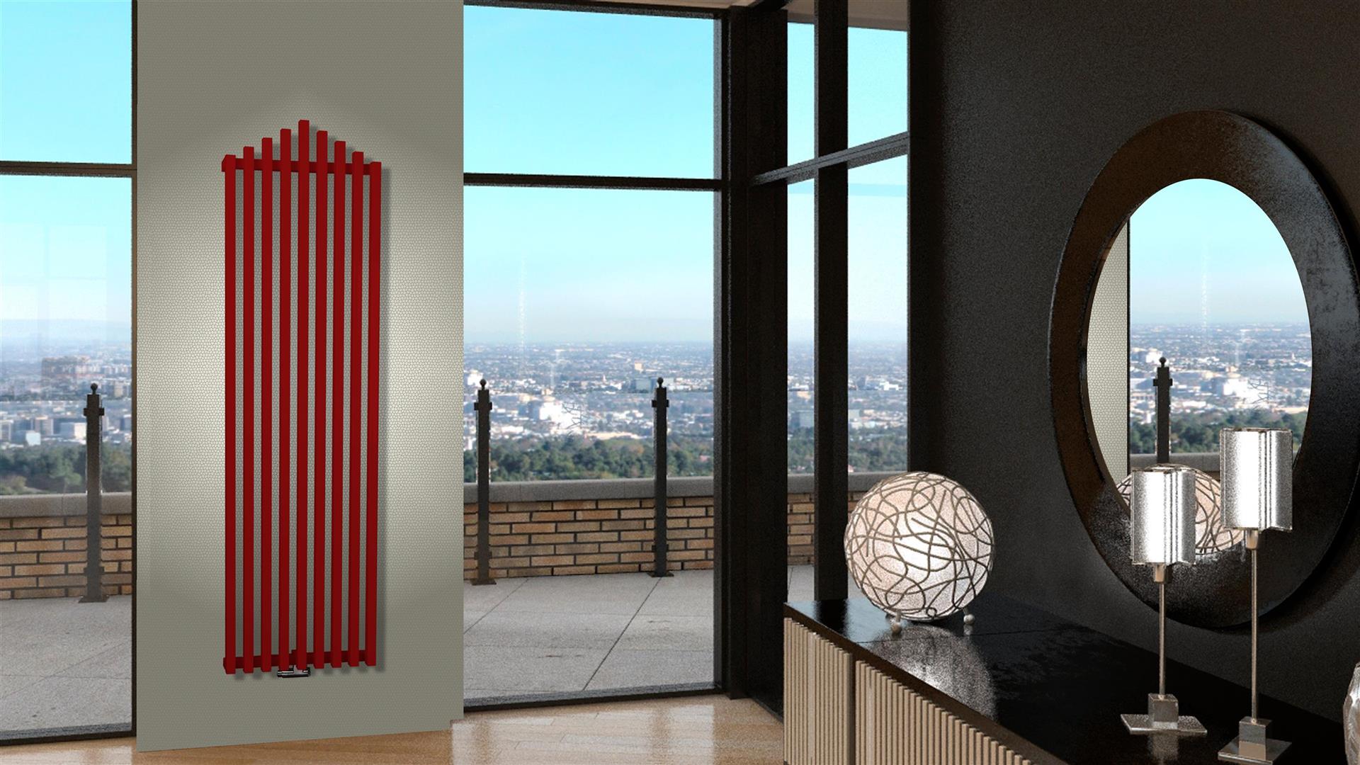 BADHEIZKÖRPER Design Pipe 180x51cm 1118 Watt rot SZAGATO Designheizkörper Handtuchheizkörper mit Mittelanschluss Handtuchwärmer