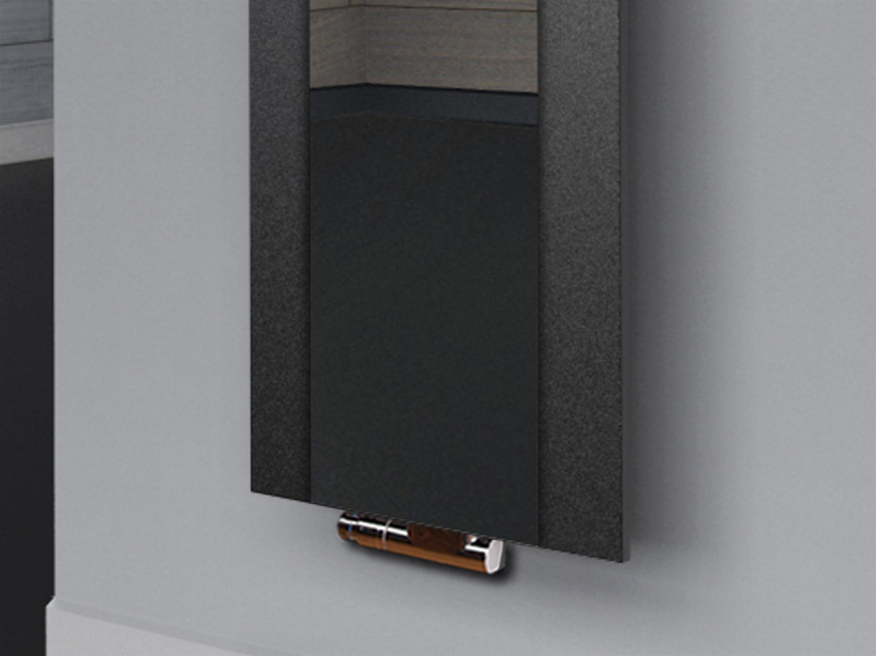 BADHEIZKÖRPER mit Spiegel Design Singapur 3 180x47cm 1118Watt anthrazit - moon +2 Halter 15mm SZAGATO Designheizkörper Mittelanschluss Handtuchwärmer