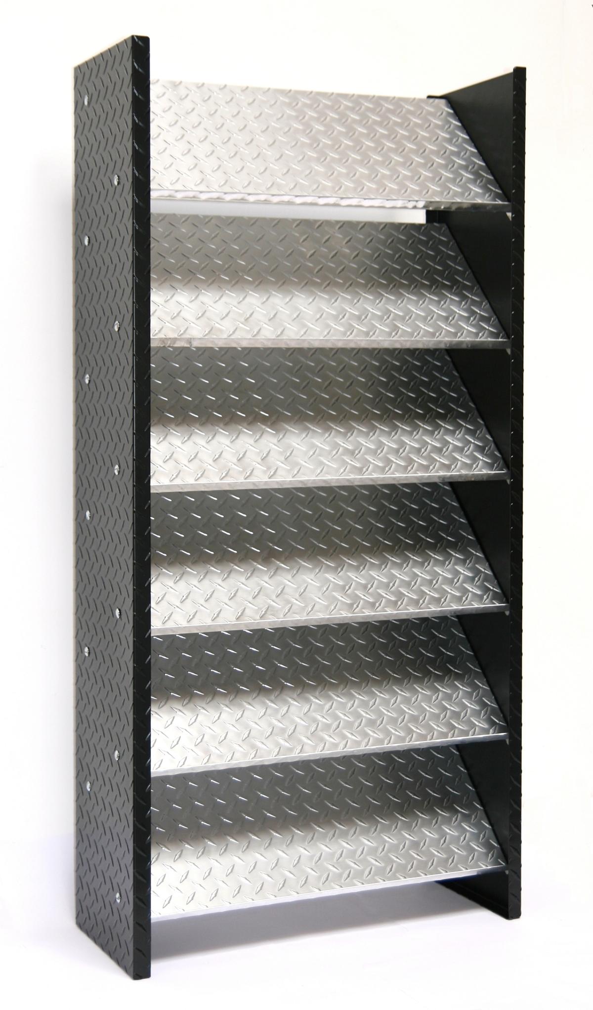 Schuhregal Metall Alu SZAGATO 125x60x26cm 18 Paar 6 Böden Bicolor Made in Germany Schuhschrank Schuhregal Metall Schuhablage Schuhregal schwarz