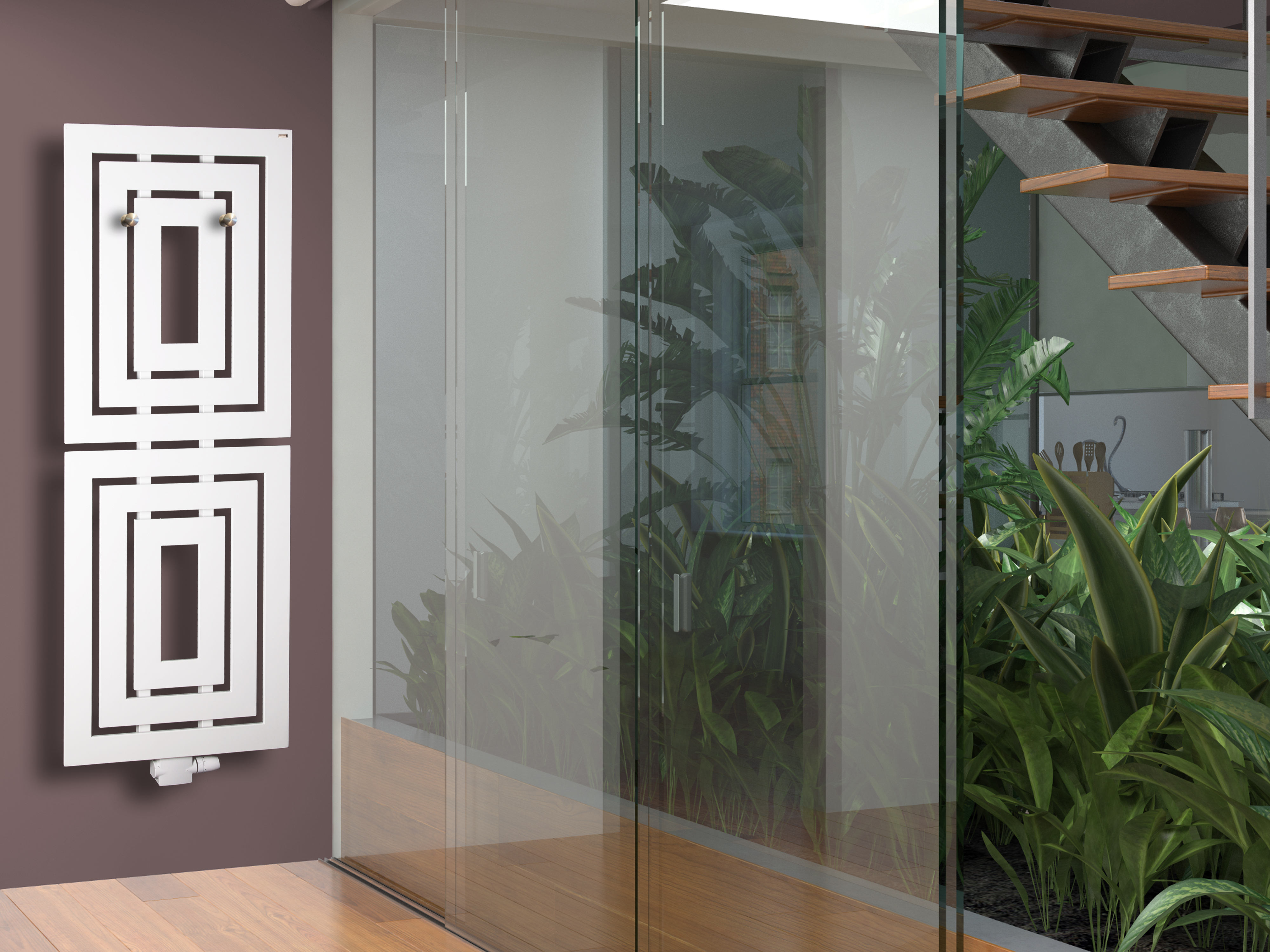 BADHEIZKÖRPER Design Insight 2 162x60cm 1224 Watt weiß (+ 2 Knopfhalter) SZAGATO Designheizkörper Handtuchheizkörper Mittelanschluss Handtuchwärmer