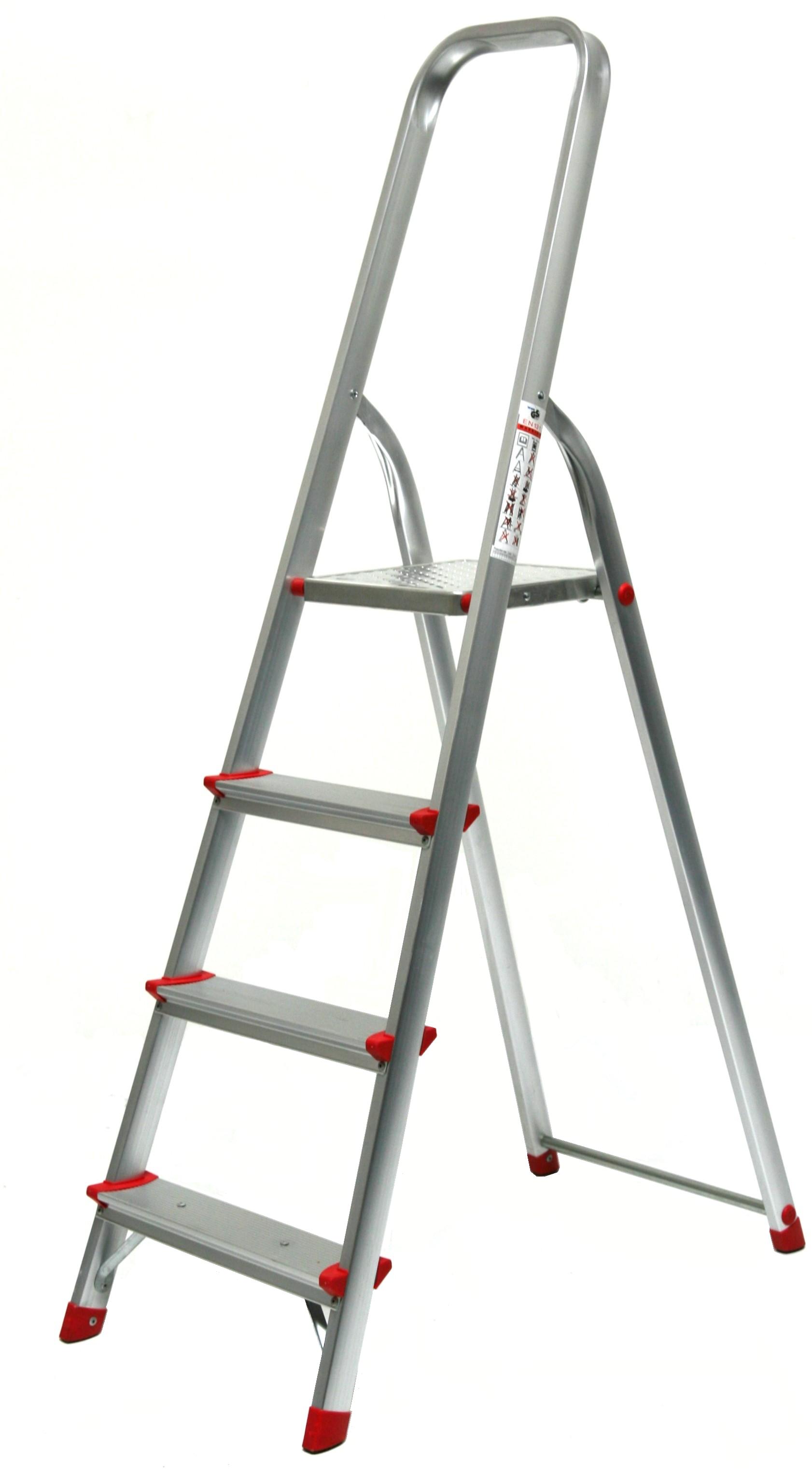 Stehleiter 4 Stufen 157x45cm Alu SZAGATO 4 Stufen Leiter Alu Stehleiter 4-stufig Bockleiter 4 Stufen Haushaltsleiter 4 Stufen Alu Stehleiter 4 Stufen