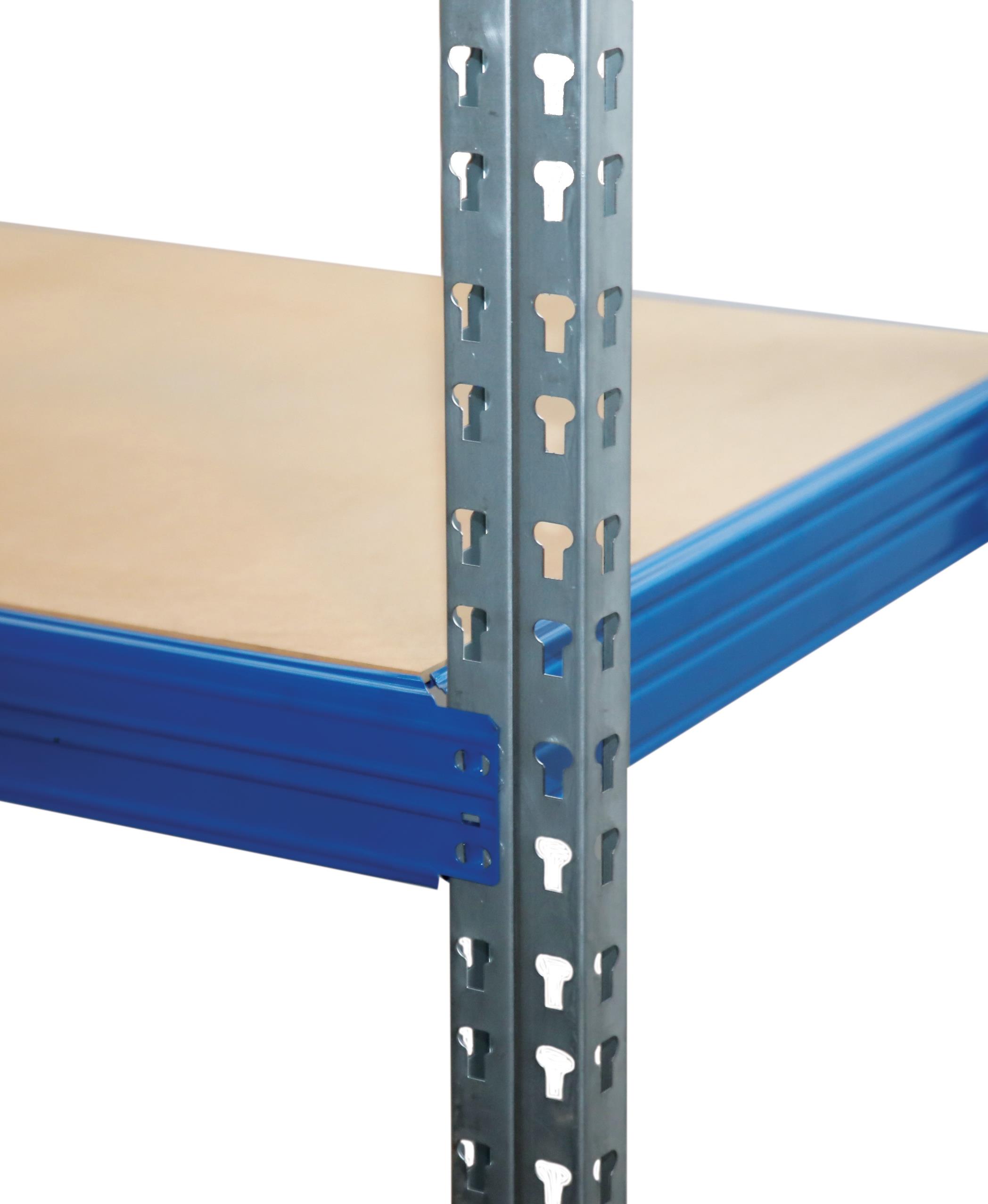 Weitspannregal Regalsystem 600 kg Anbauregal 200x160x80cm 4 Böden blau SZAGATO Weitspann Regal 60 cm Metallregal Fachbodenregal Schwerlastregal