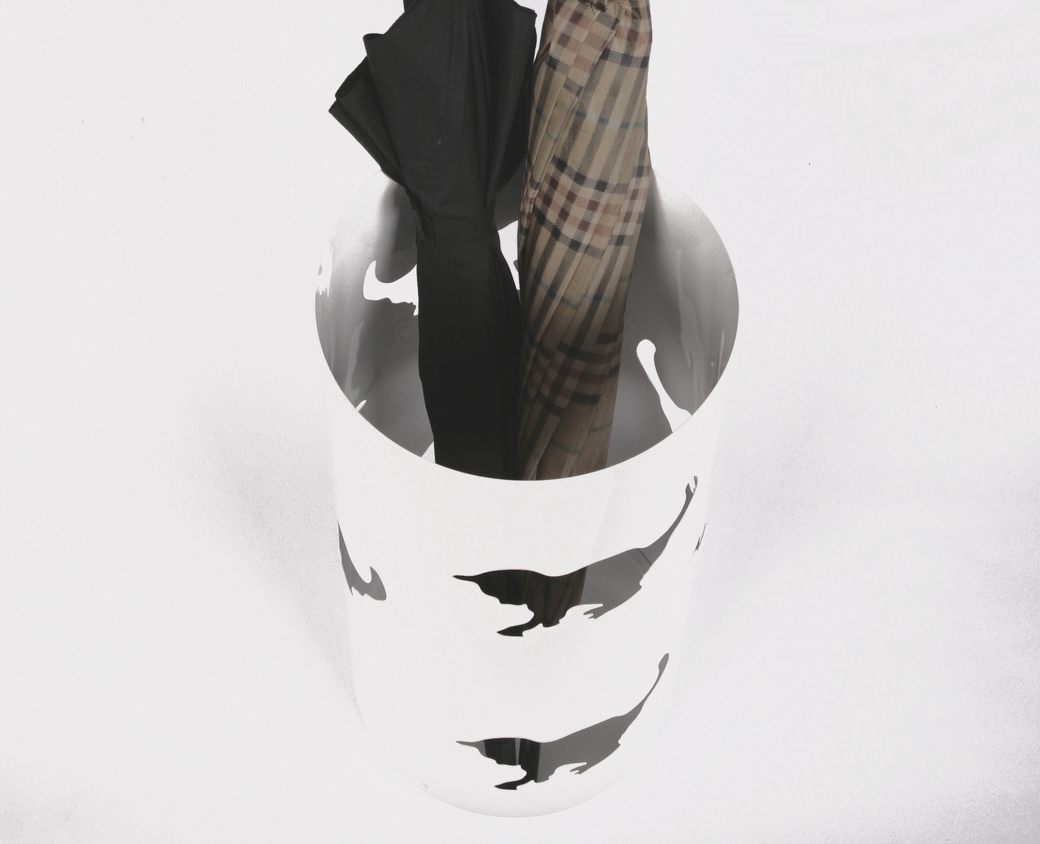 Schirmständer Katze 49xØ23cm weiß SZAGATO Made in Germany moderner Regenschirmständer groß Schirmhalter Regenschirmhalter Design